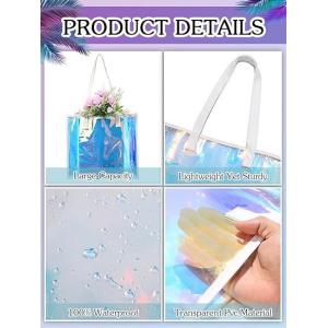 Wholesale Fashion Waterproof Clear Pvc Plastic Iridescent Clear Shoulder Beach