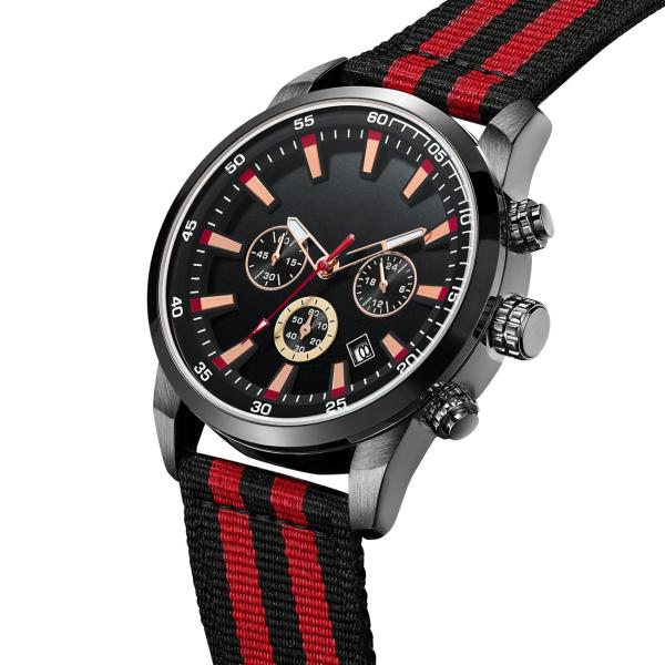 Nylon Strap Diameter 45mm Alloy Quartz Watch 3atm Men'S Multi Function Waterproof