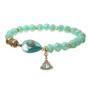 China Pearl Turquoise Pastel Stretchy Crystal Bracelets with Glass Glazed Beads String wholesale