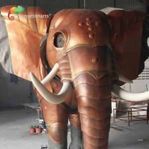 China Mall Decoration Custom Made Animatronics Fiberglass Elephant Statue 4.5 meters on sale