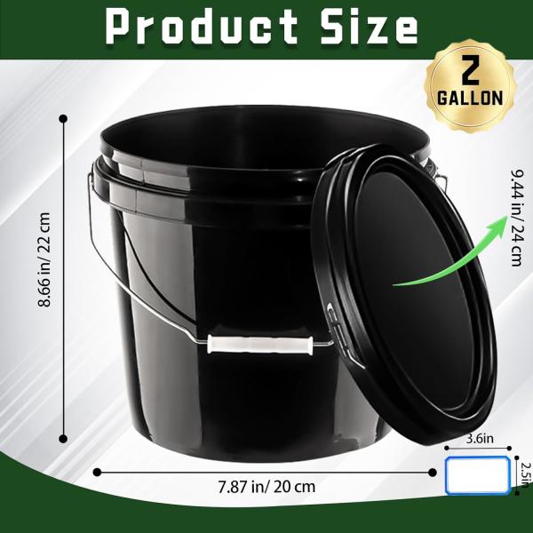 Gallon Bucket With Lid And Handle, Large Plastic Storage Paint Pail Brine, Fermenting For Beer, Wine Or Any Other Fermented Beverage Liter Round