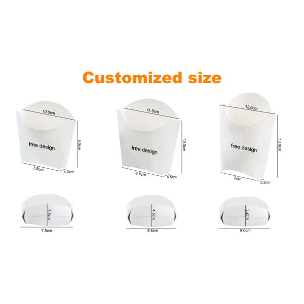 Customer's Logo Paper Cardboard Fast Food Box for Eco-friendly and Recyclable French Fry Packaging