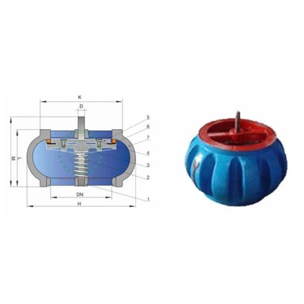 Ductile Iron Nozzle Ball Check Valve DN 600 PN16 With Silence And Wafer 0