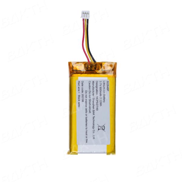 155mAh 300mAh Li Polymer Battery Pack 3.7V 560mAh 600mAh 502648P