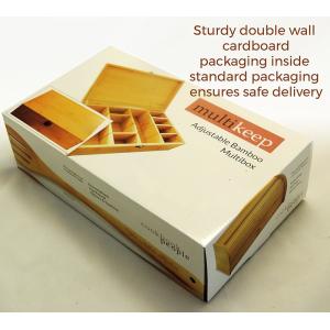 China 8 Compartments Bamboo Storage Box , Wooden Tea Organizer Heavy Metal Free on sale