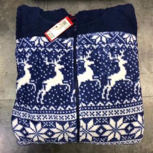 Cute Navy Baby Boy Fleece Romper 100% Polyester With Antler