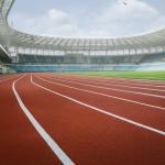 IAAF Running Track With Friction And Shock Absorption For Concrete And Asphalt