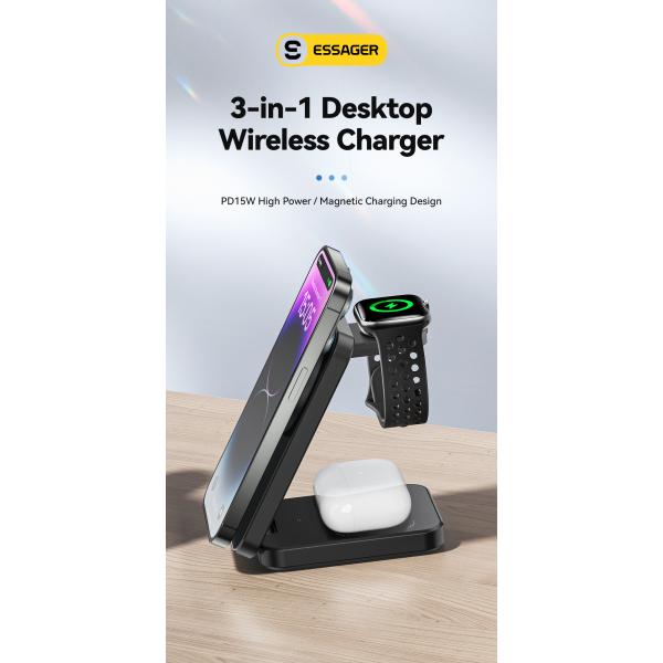 ESSAGER OJD-112 Series Desktop Cell Phone Wireless Charging Station OTP