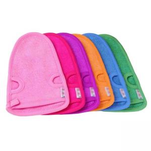 China Multi Color Body Scrub Hand Gloves Skin Exfoliating Mitt For Self Tanning Preparation wholesale