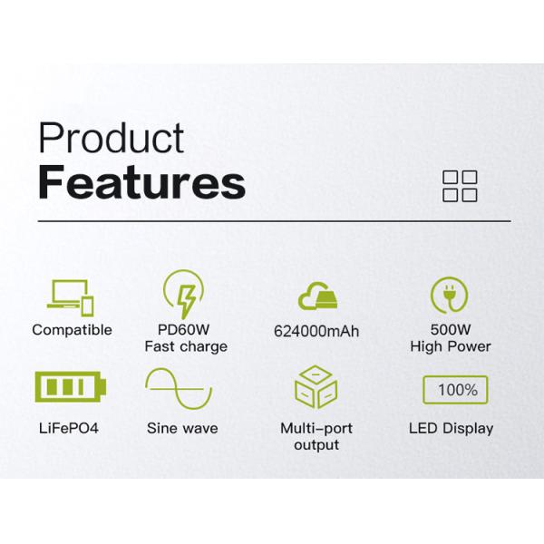 EV car Emergency Portable Power Station 2000W 110V With Solar Panel