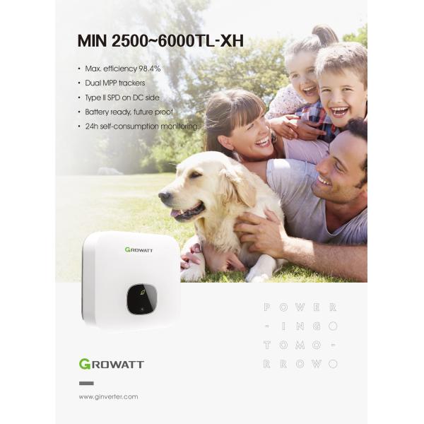 Growatt On Grid Inverter Residential PV Inverter MIN 3600TL-XH 3.6kw grid tied on grid solar inverter home solar system