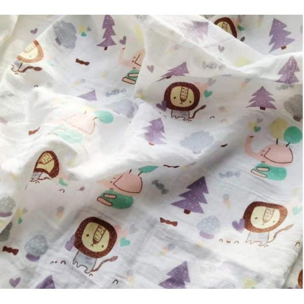 Sea World Patterned Double Gauze Fabric 115gsm Good Air Permeability