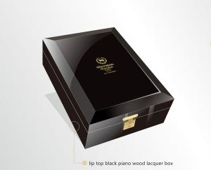China Wood Border Paper Flocking MDF Wooden Wine Glass Box Luxury on sale