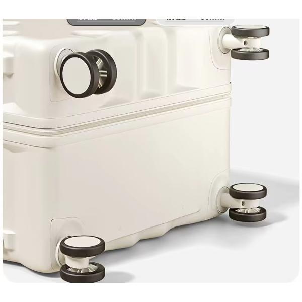 Aluminum Trolley Simple Luxury Modern Large Suitcase Dark Black 360° Spinner Wheels TSA Lock Oversized Check-In Bag for Business Light Weight