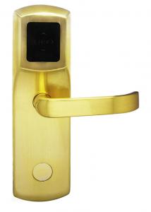 China Electronic Card Hotel Door Lock Plated Gold Finishing Fits Door Thickness 38 - 50mm wholesale