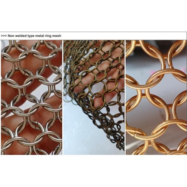 0.8x7mm Stainless Steel Ring Mesh For Night Closures Of Shopping Center