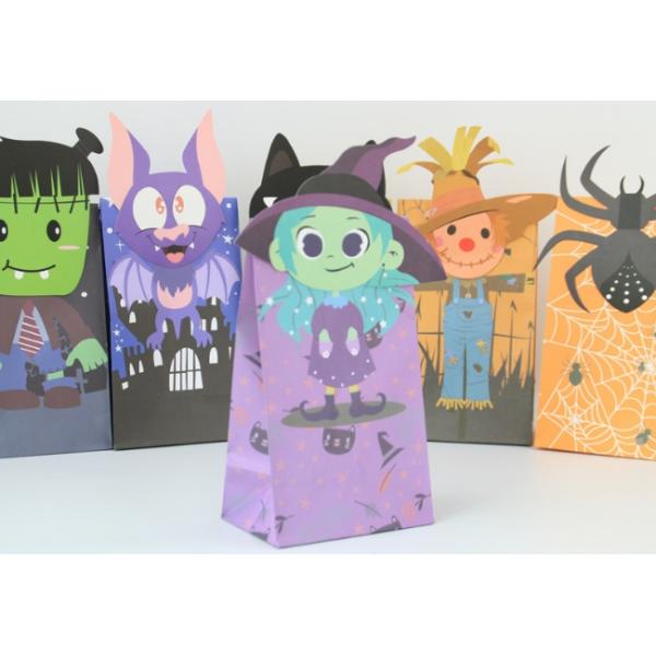 70g Kraft Paper Paper Halloween Treat Bags Oil Proof OEM ODM