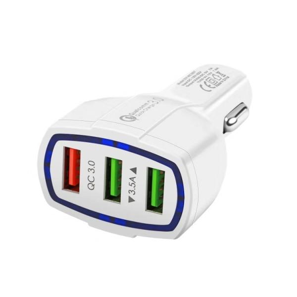 7A CAR CHARGER QC3.0 3 USB Universal Compatible USB CAR CHARGER for all electronics cheap price