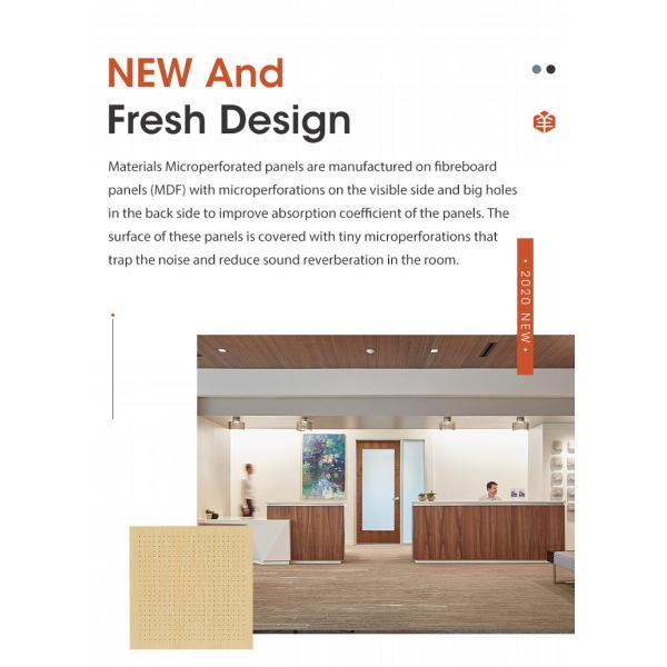 Micro Perforated Acoustic Wood Wall Panels Sound Barrier Sheets 1200X600 2400x1200mm