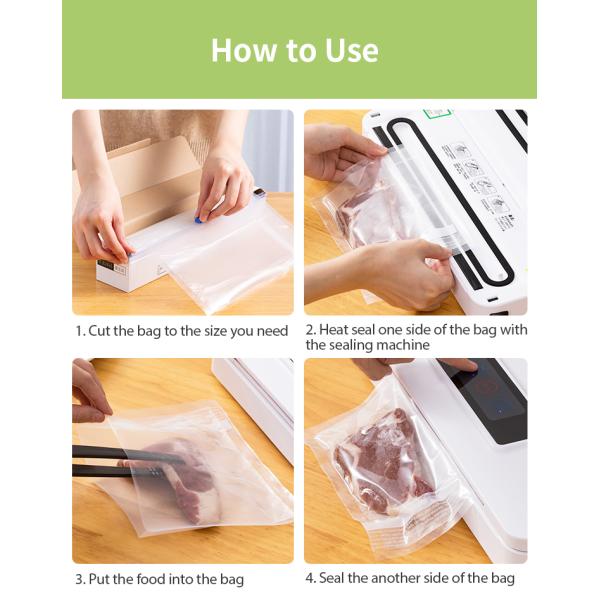 Eco Friendly Vacuum Plastic Bag For Food saving Reusable 160mic 180mic 200mic