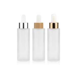 China 1OZ Frosted Glass Dropper Bottles For Cosmetic Packaging on sale