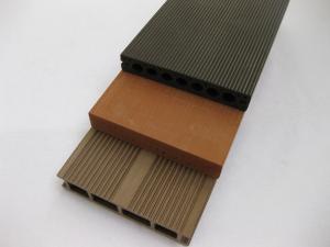 China Grooves WPC Composite Decking For Plastic Interlocking Flooring on sale