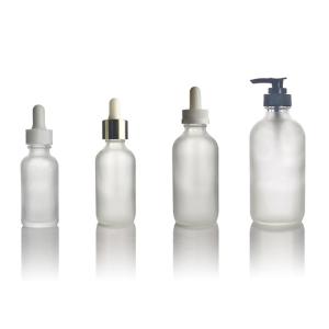 China Clear Boston Dropper 4oz 8oz Glass Cosmetic Bottles wholesale