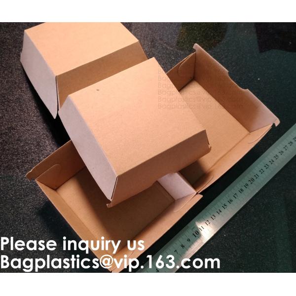 Disposable F Flute Corrugated Kraft Paper Food Tray For Hot Dog Burger Fries Triangle Packaging Pizza Box, Bagease, Bagp