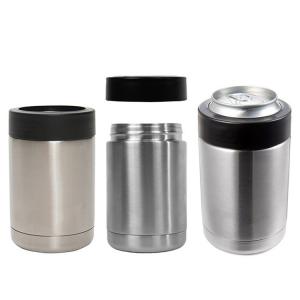 China Insulated Beer Can Cooler 12oz Can Cooler Stainless Steel Beer Bottle Coffee Mug Skinny Tall Can Drink Holder wholesale