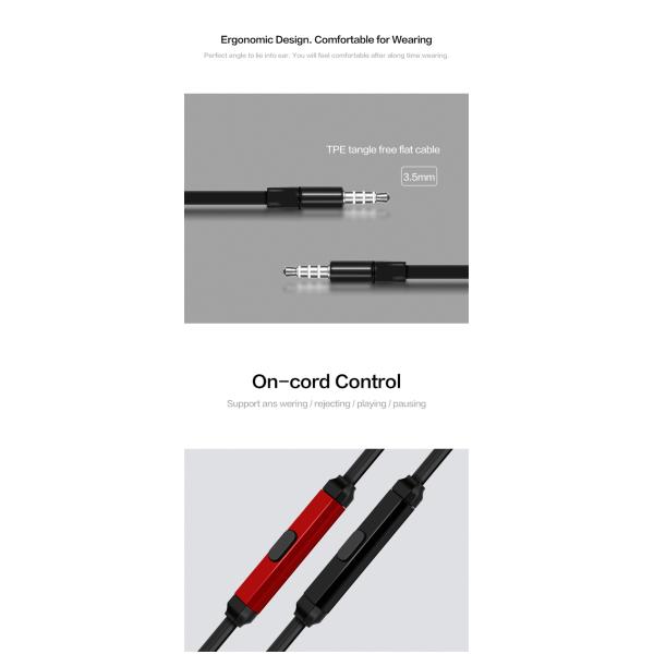 Zinc Alloy 1.2m 3mW Wired Earphones With Mic Noise Cancelling