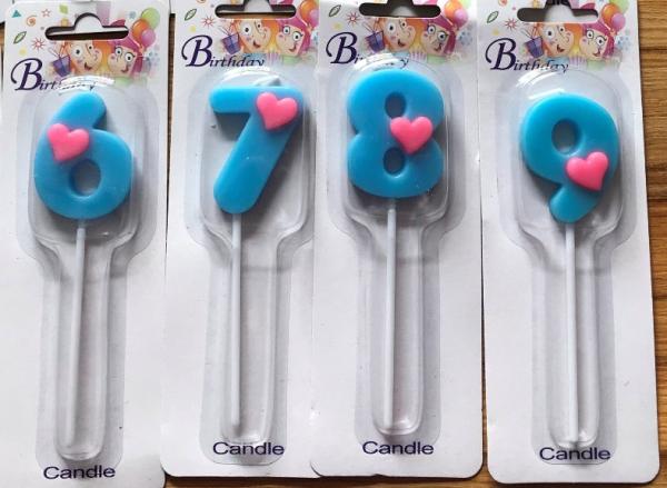 Quality Child 0 to 9 Number Sparkler Candles With Little Pink Heart for sale