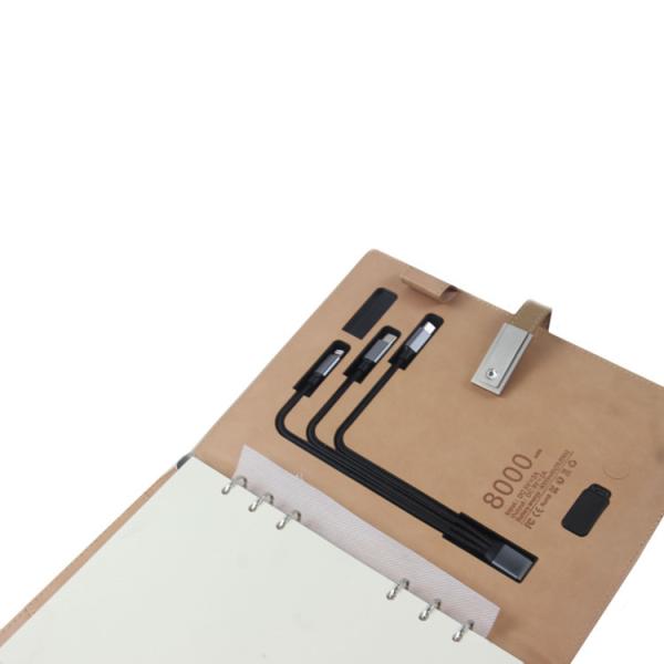 Wholesale Premium Gift Personalised Multifunctional Rechargeable A5 Pu Leather Smart Wireless Charging Notebook