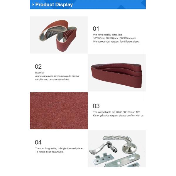 60 Grit Aluminum Oxide Abrasive Sanding Belt 100 X 610mm For Metal