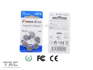 China A675 PR44 1.4V 620mAh Zinc Air Battery Lithium Coin Cell Battery With Blue Tab on sale