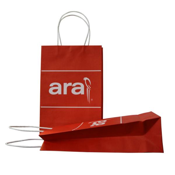 White Kraft Paper Carrier Bag paper handle Offset printing for gift packing