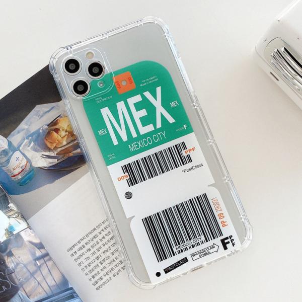 Iphone 12 Shockproof Phone Cases Boarding Pass Air Ticket City Plane slip free