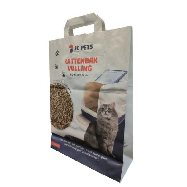 ISO9001 Custom Printed 6L 10L Biodegradable Paper Bags For Cat Litter Packaging