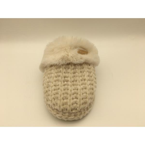 Orange Womens Winter Warm Slippers Soft Flat Slippers With Braided Upper / Fleece Lining