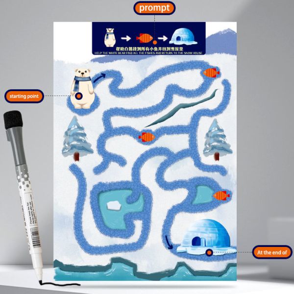 Children Maze Quite Book Kids Educational Busy Book Preschool Thinking Training Maze Busy Book