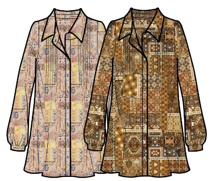 Blouses 100% Rayon Jacquard Weaved Women's Shirt