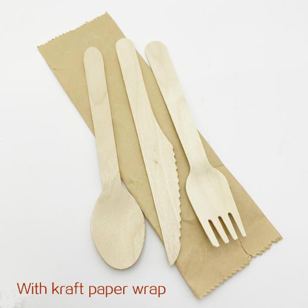 140mm 160mm Birch Disposable Spoon Fork Knife Set Wooden Cutlery for Custom Printing