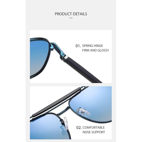 Custom Square Frame Metal Sunglasses Filters UV Polarized Lens 62mm Lens