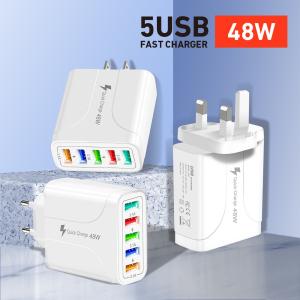 Buy cheap Portable 48W Fast USB Chargers 5 Port USB Travel Charger Adapter from wholesalers