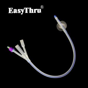 China Medical 3 Way Silicone Foley Catheter Ultra Soft Transparent Color on sale