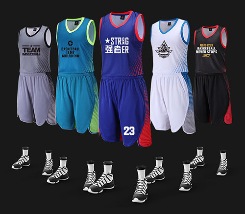 Competition Clothing Jersey Polyester Sportswear Quick Dry Men Basketball Sets