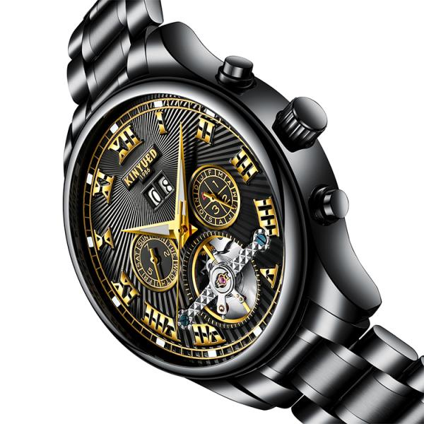 30M Waterproof Skeleton Mechanical Watch Butterfly Double Buckle