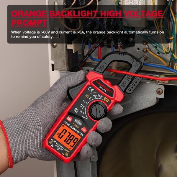 HT207 AC DC Digital Clamp Meter Multimeter Pinza Amperimetrica True RMSTrue RMS NCV Voltage Inrush Current Tester