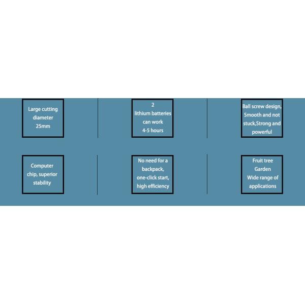 16.8V 2.5CM Batería Orchard Pruer Tijeras de podar eléctricas Tijeras con protección para los dedos