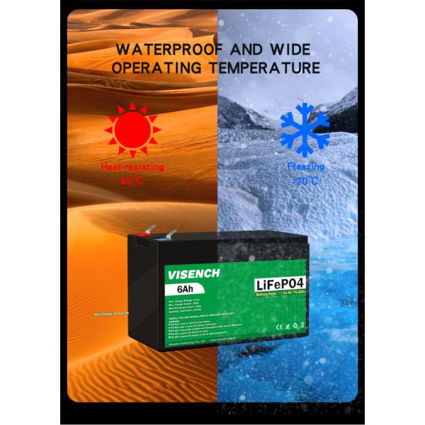 Visench CE Certificate 12.8V 6Ah Rechargeable Battery LiFePO4 Lead Acid Replace Lithium Ion Battery 12V 6Ah