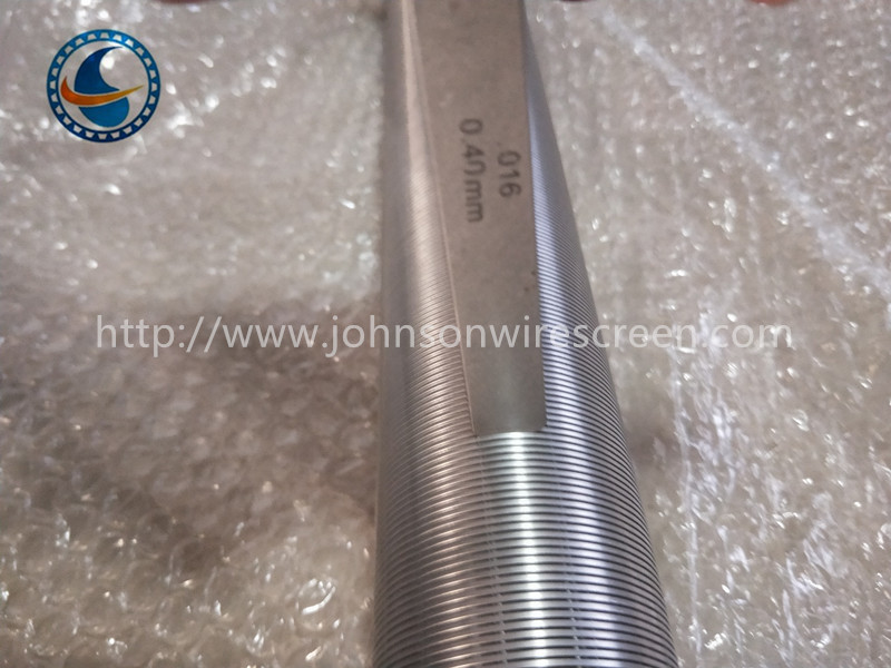 China Pure Round Wedge Wire Screen 50 Mm Diameter 0.4 mm Slot Non-Clogging wholesale